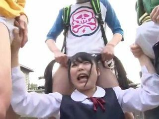 18 Year Old Nippon Nympho Pounces on Innocent Schoolmate in Tokyo Threesome