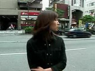 Japanese babe sucks dick in public, gets horny for more