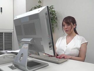 Horny office lady Hitomi Tanaka's massive titties will get you hard as hell!