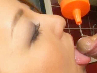 Nipponese sweetheart Runa Mikami has a hard-on for a honey-glazed cock.