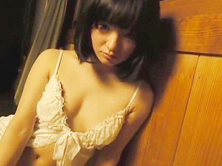 Japanese slut fulfills outdoor fantasy with dark hair and nipple exposure